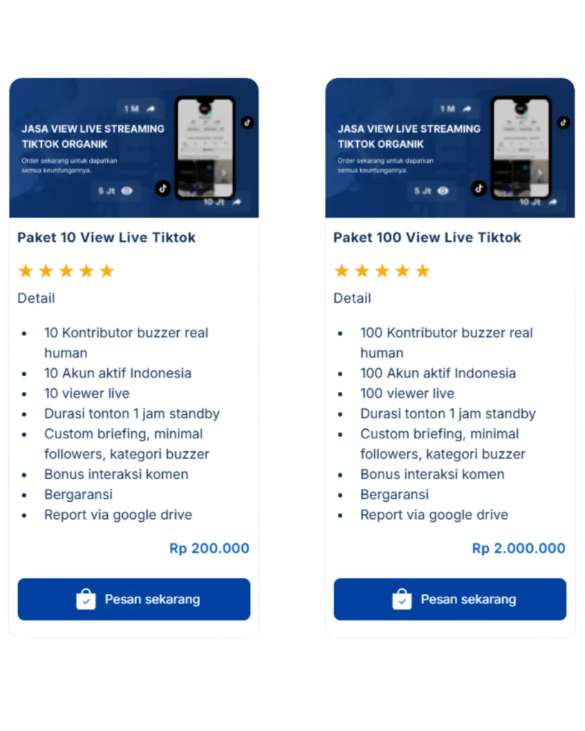 harga jasa view live tiktok